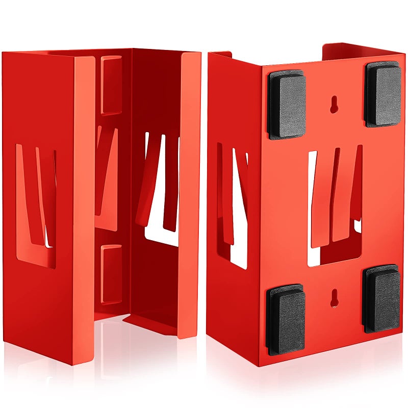 Lounsweer 2 Pcs Magnetic Glove Dispenser Holders Wall Mount Boxes of Gloves Commercial Quality Towels Wipes Paper Tissue Box Holder Kitchen Fridge Office Workshops Garage Tool HospitalRed